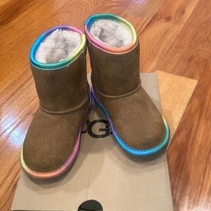 Worn twice . Chestnut ugg with a hint of color . 7c